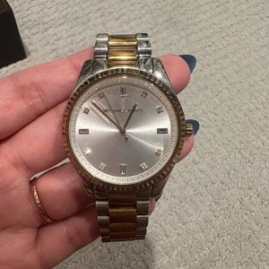 Michael Kors two tone watch with diamonds